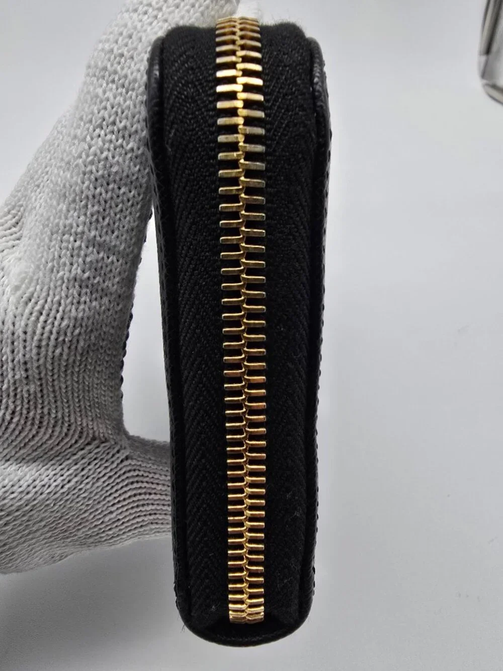 Authentic Prada Black Saffiano Leather Zip-Around Wallet